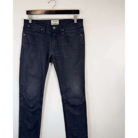 Acne Studios Mens Jeans Black Denim Max Cash Skinny Slim Stretch Dark Wash 30x28 - Picture 4 of 10